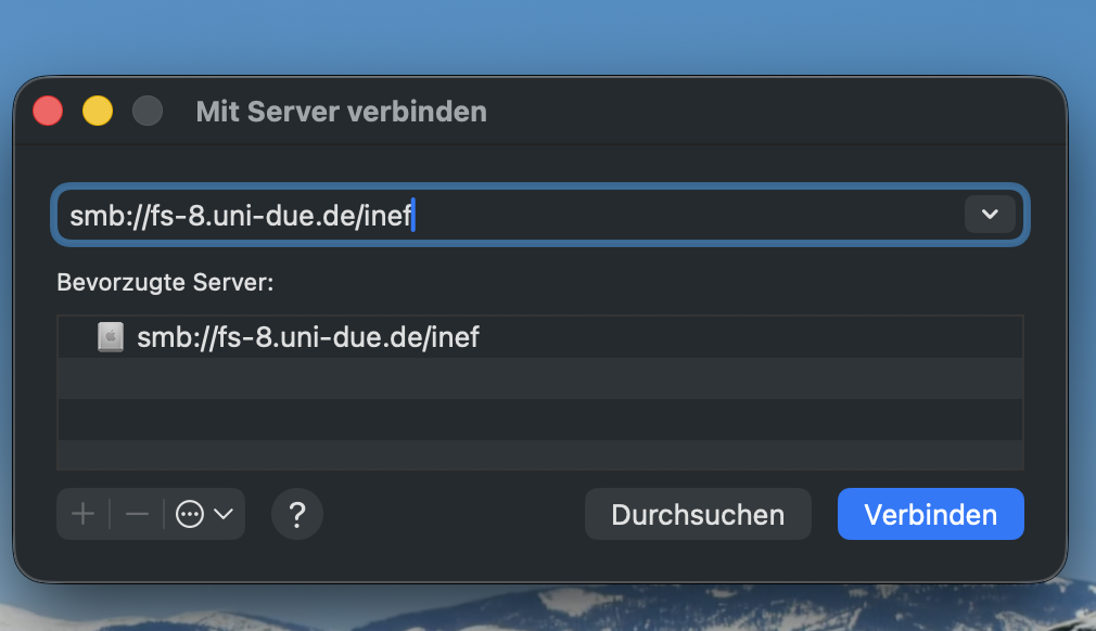 MacOS Bevorzugter_Server